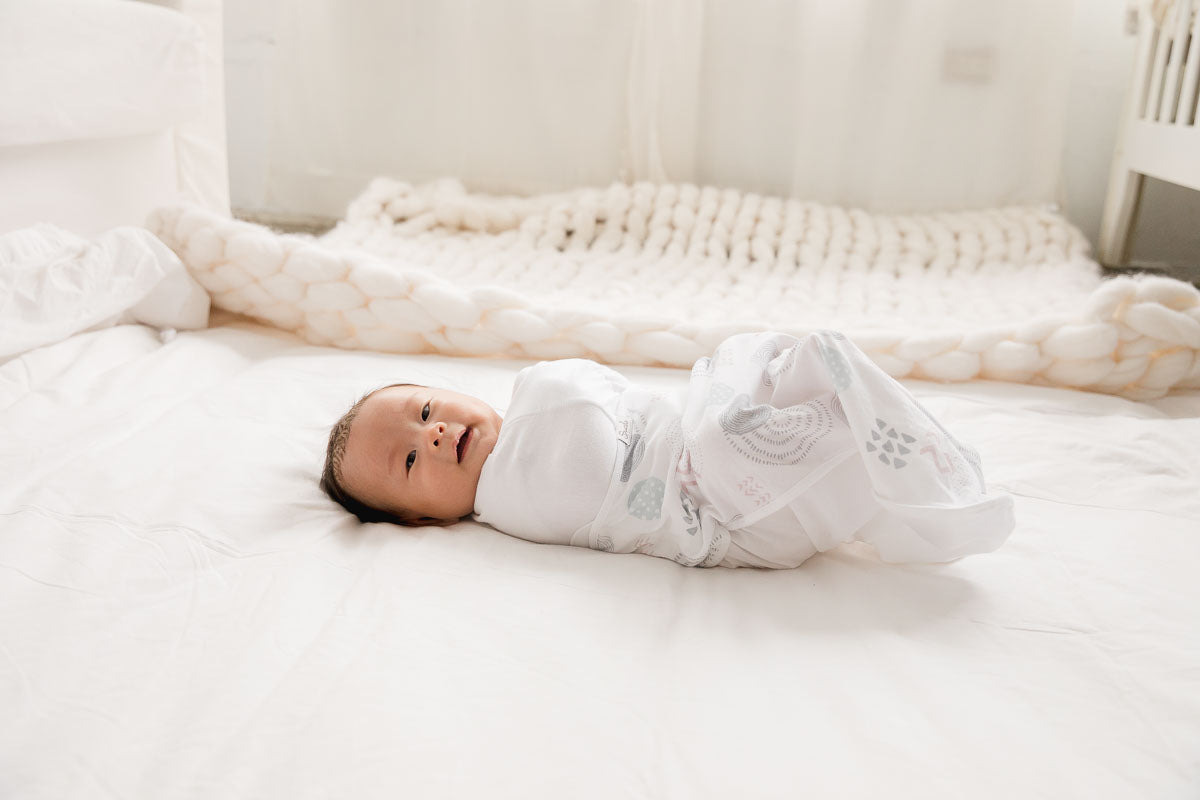 Swaddle Organic Cotton, Fairytale Tiny houses, Green